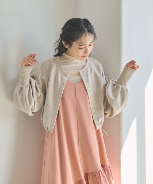 idem(イデム)の「【ZOZOTOWN限定】2way drost cardigan/2wayドロストショートカーディガン(カーディガン/ボレロ・レディース・グレイッシュベージュ/ブラック/ピンク・FREE)」の3枚目の写真