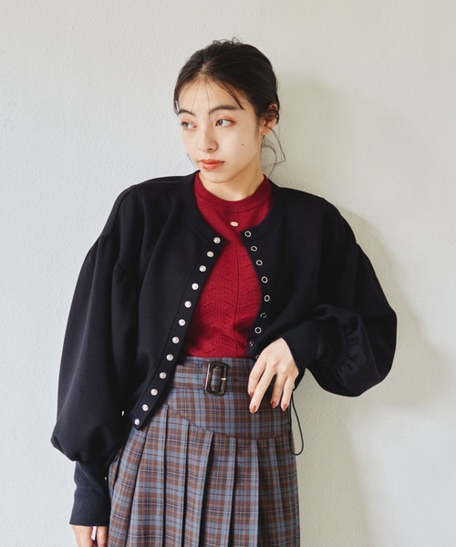 idem(イデム)の「【ZOZOTOWN限定】2way drost cardigan/2wayドロストショートカーディガン(カーディガン/ボレロ・レディース・グレイッシュベージュ/ブラック/ピンク・FREE)」の5枚目の写真