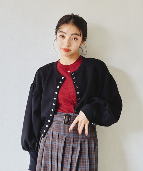 idem(イデム)の「【ZOZOTOWN限定】2way drost cardigan/2wayドロストショートカーディガン(カーディガン/ボレロ・レディース・グレイッシュベージュ/ブラック/ピンク・FREE)」の8枚目の写真
