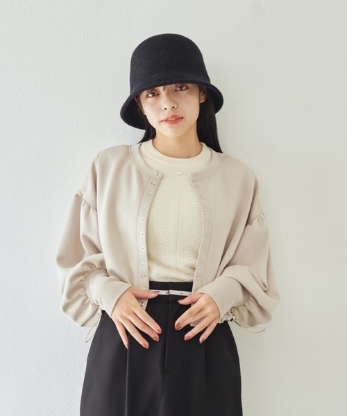 idem(イデム)の「【ZOZOTOWN限定】2way drost cardigan/2wayドロストショートカーディガン(カーディガン/ボレロ・レディース・グレイッシュベージュ/ブラック/ピンク・FREE)」の17枚目の写真