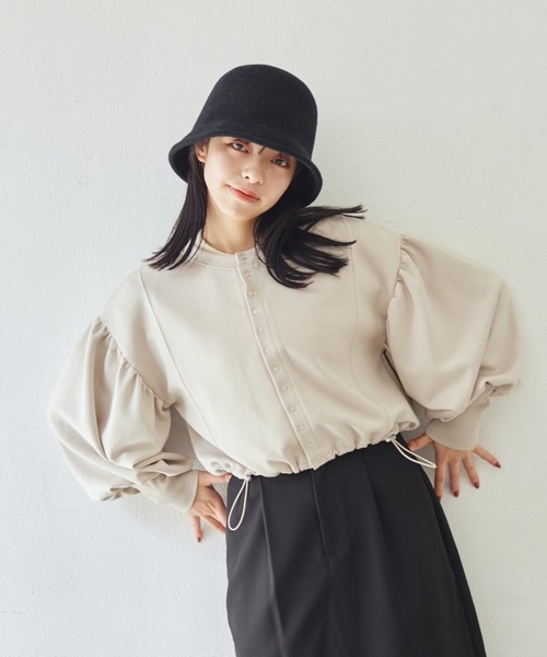 idem(イデム)の「【ZOZOTOWN限定】2way drost cardigan/2wayドロストショートカーディガン(カーディガン/ボレロ・レディース・グレイッシュベージュ/ブラック/ピンク・FREE)」の21枚目の写真