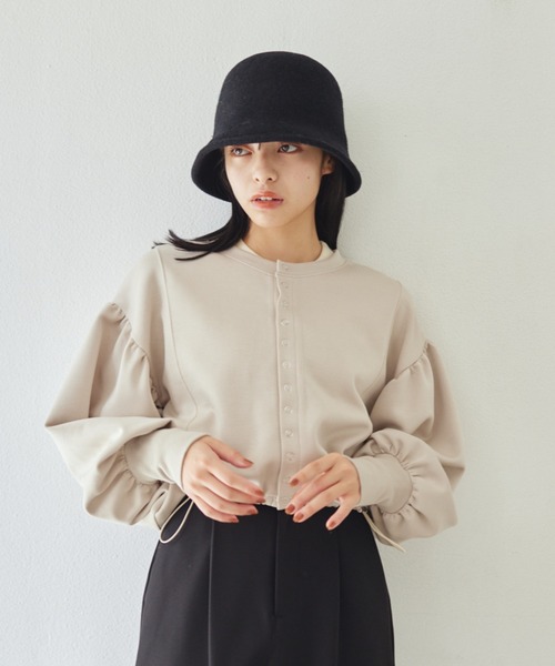 idem(イデム)の「【ZOZOTOWN限定】2way drost cardigan/2wayドロストショートカーディガン(カーディガン/ボレロ・レディース・グレイッシュベージュ/ブラック/ピンク・FREE)」の22枚目の写真