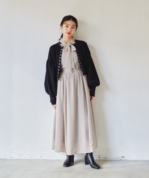 idem(イデム)の「【ZOZOTOWN限定】2way drost cardigan/2wayドロストショートカーディガン(カーディガン/ボレロ・レディース・グレイッシュベージュ/ブラック/ピンク・FREE)」の16枚目の写真