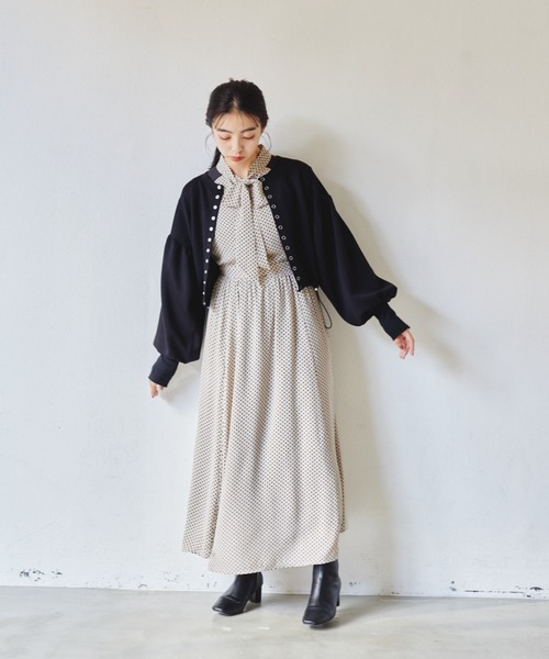 idem(イデム)の「【ZOZOTOWN限定】2way drost cardigan/2wayドロストショートカーディガン(カーディガン/ボレロ・レディース・グレイッシュベージュ/ブラック/ピンク・FREE)」の15枚目の写真