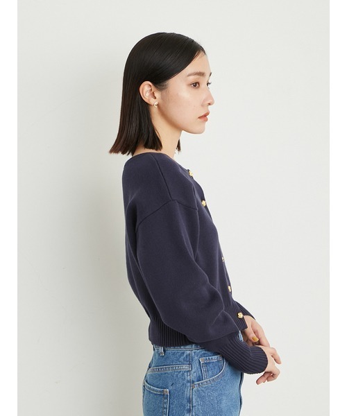 LILY BROWN（リリーブラウン）の「金釦ハーフミラノカーディガン