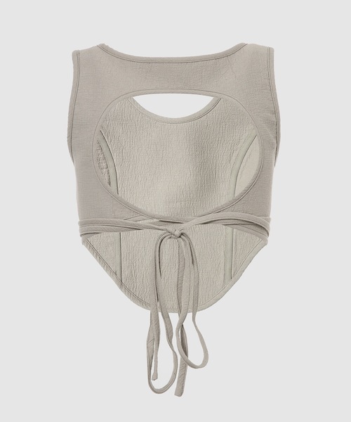 LOW CLASSIC(ロウ クラシック)の「CORSET TOP(Tシャツ/カットソー・レディース・ライトカーキ・S)」の6枚目の写真