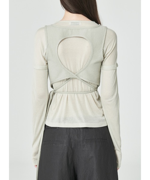 LOW CLASSIC(ロウ クラシック)の「CORSET TOP(Tシャツ/カットソー・レディース・ライトカーキ・S)」の4枚目の写真