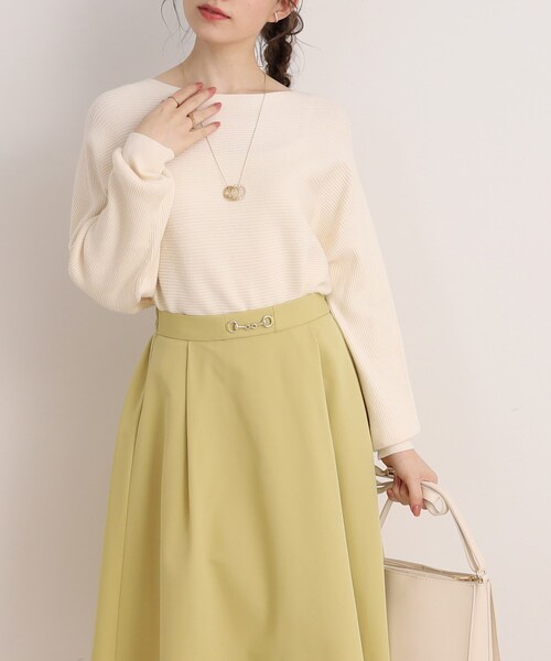 DRESKIP（ドレスキップ）の「◆心きらめく【洗える】リブドルマンニット（ニット/セーター・レディース・グリーン/グレー/ブラック/オフホワイト/ピンク系・00）」の2枚目の写真