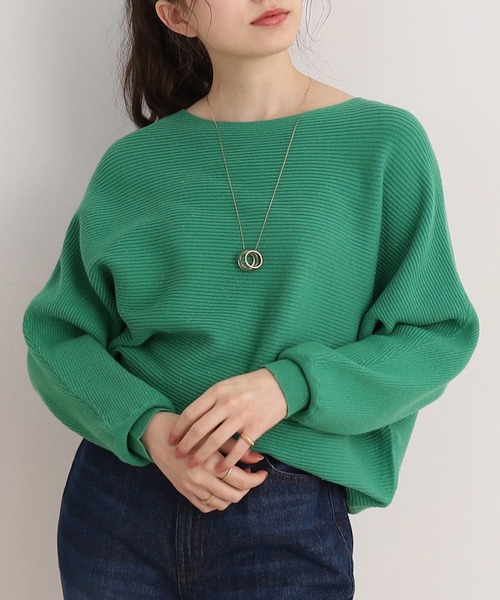 DRESKIP（ドレスキップ）の「◆心きらめく【洗える】リブドルマンニット（ニット/セーター・レディース・グリーン/グレー/ブラック/オフホワイト/ピンク系・00）」の5枚目の写真