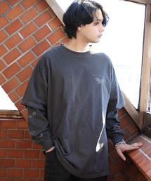 フェイクレイヤードロングTシャツ