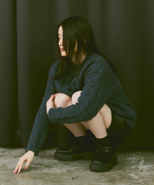 Happy John（ハッピージョン）の「track sole boots/トラックソールブーツ（ブーツ・レディース・ブラック・SMALL/MEDIUM/LARGE）」の3枚目の写真