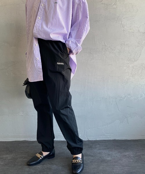AMERICANA（アメリカーナ）の「[Americana×JEANS FACTORY/アメリカーナ×ジーンズファクトリー] 別注 ナイロンイージーパンツ（その他パンツ・レディース・ブラック/グリーン/ピンク・S/M）」の8枚目の写真