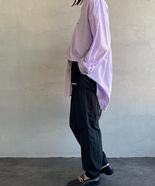 AMERICANA（アメリカーナ）の「[Americana×JEANS FACTORY/アメリカーナ×ジーンズファクトリー] 別注 ナイロンイージーパンツ（その他パンツ・レディース・ブラック/グリーン/ピンク・S/M）」の9枚目の写真