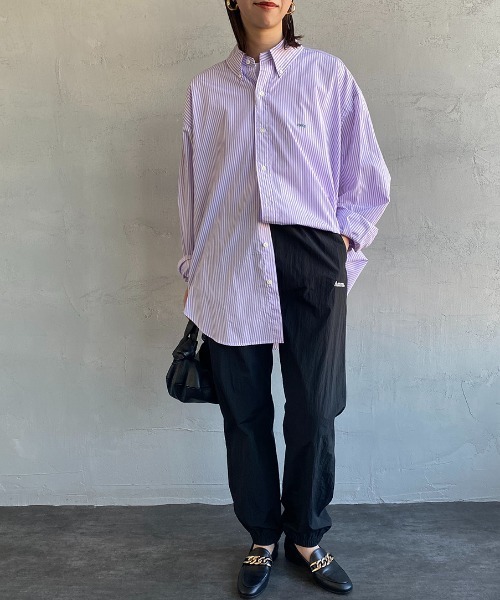 AMERICANA（アメリカーナ）の「[Americana×JEANS FACTORY/アメリカーナ×ジーンズファクトリー] 別注 ナイロンイージーパンツ（その他パンツ・レディース・ブラック/グリーン/ピンク・S/M）」の4枚目の写真