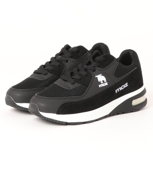 moz（モズ）の「【MOZ】モズ　厚底エアークッションスニーカー　5494（スニーカー・レディース・ブラック/サックスブルー系/ピンク系その他/ベージュ系その他/ネイビー/グレー/ブラック×ブラック・23.5cm/24.0cm/22.5cm/23.0cm/24.5cm）」の2枚目の写真