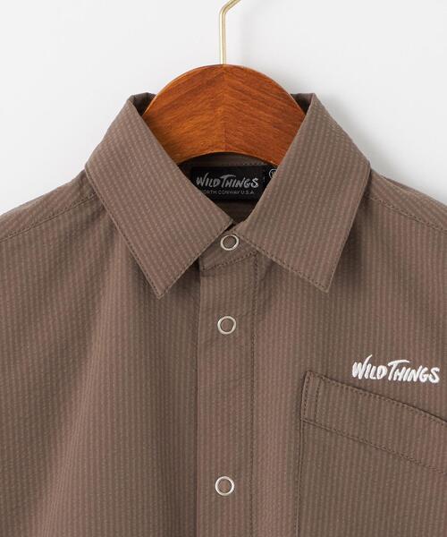 WILD THINGS(ワイルドシングス)の「【別注】<WILD THINGS>TJ EX WT ショートスリーブ シャツ 110-130cm(シャツ/ブラウス・キッズ・ダークグレー/ブラウン・S(120-130cm)/XS(110-120cm))」の4枚目の写真