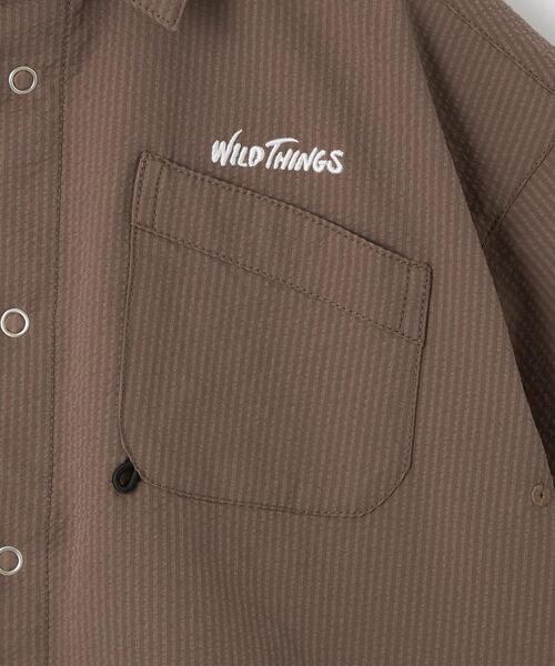 WILD THINGS(ワイルドシングス)の「【別注】<WILD THINGS>TJ EX WT ショートスリーブ シャツ 110-130cm(シャツ/ブラウス・キッズ・ダークグレー/ブラウン・S(120-130cm)/XS(110-120cm))」の7枚目の写真