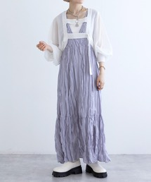 w closet | しわ加工バックリボンカシュクールワンピース(ワンピース)