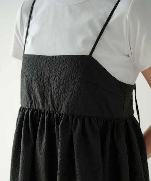 rectangle（レクタングル）の「ジャガードペプラムキャミワンピース（ワンピース・レディース・ブラック/アイボリー・FREE）」の16枚目の写真