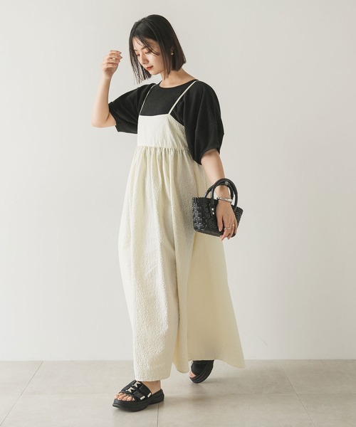 rectangle（レクタングル）の「ジャガードペプラムキャミワンピース（ワンピース・レディース・ブラック/アイボリー・FREE）」の21枚目の写真