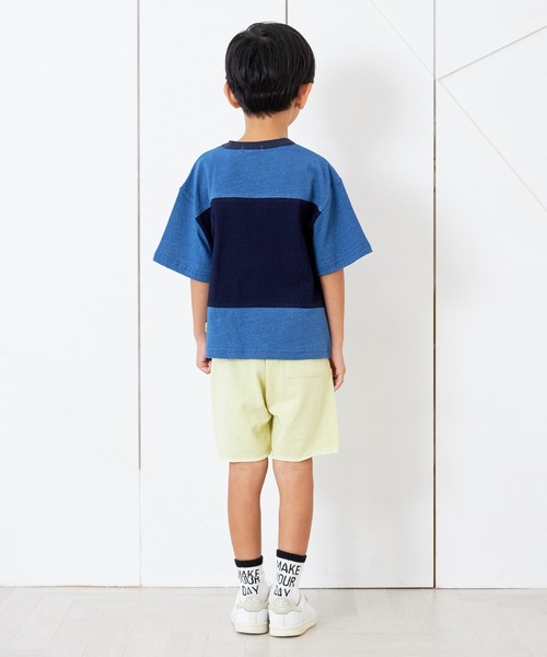 MAKE YOUR DAY(メイクユアデイ)の「MYDロゴ刺繍スウェット5分丈パンツ■80~140cm(スウェットパンツ・キッズ・イエロー/ブルー/グレー・80/90/100/110/120/130/140)」の4枚目の写真