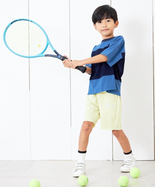 MAKE YOUR DAY(メイクユアデイ)の「MYDロゴ刺繍スウェット5分丈パンツ■80~140cm(スウェットパンツ・キッズ・イエロー/ブルー/グレー・80/90/100/110/120/130/140)」の5枚目の写真