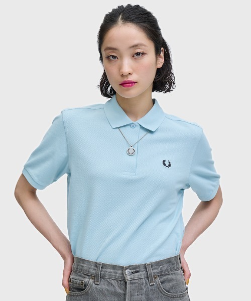 FRED PERRY（フレッドペリー）の「The Fred Perry Shirt - G6000／フレッドペリーポロシャツ（ポロシャツ・レディース・ピンク/コーラル/ブラック/ホワイト/ブルー/オフホワイト/チェリーピンク/ネイビー/ネイビー系/エンジ/アイボリー/ピンク系その他/ダークグレー/ピンク系その他2/ホワイト系その他/ネイビー系1/ブラック系その他/サックスブルー/ブラウン/ホワイト系その他3/ブラック系その他2/ピンク系その他3/ベージュ系その他/バイオレット/ベージュ/ピンク系その他4/ブラック系その他3/ホワイト系その他2/ブラック系その他4/レッド/ネイビー系3/ピンク系その他5/ネイビー系2/ライトベージュ/ピンク系その他6/ブルー系その他/ピンク系その他7/ホワイト系その他4/ライトブルー/ベージュ系その他2・8/12/10）」の19枚目の写真