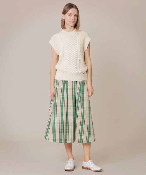 MACKINTOSH LONDON（マッキントッシュ ロンドン）の「ケーブルニットベスト（ベスト・レディース・チャコールグレー/オフホワイト・38）」の3枚目の写真