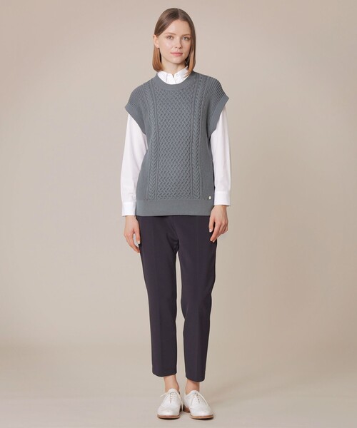 MACKINTOSH LONDON（マッキントッシュ ロンドン）の「ケーブルニットベスト（ベスト・レディース・チャコールグレー/オフホワイト・38）」の7枚目の写真