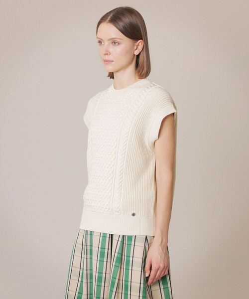 MACKINTOSH LONDON（マッキントッシュ ロンドン）の「ケーブルニットベスト（ベスト・レディース・チャコールグレー/オフホワイト・38）」の8枚目の写真