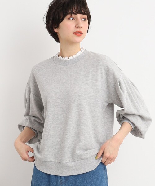 DRESKIP(ドレスキップ)の「◆【大人のためのスウェット】衿フリルレ-スのレイヤード風(スウェット・レディース・グレー/オフホワイト/ブラック・03/02)」の15枚目の写真