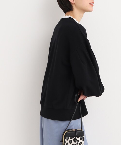 DRESKIP(ドレスキップ)の「◆【大人のためのスウェット】衿フリルレ-スのレイヤード風(スウェット・レディース・グレー/オフホワイト/ブラック・03/02)」の6枚目の写真