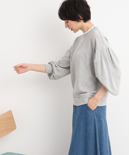 DRESKIP(ドレスキップ)の「◆【大人のためのスウェット】衿フリルレ-スのレイヤード風(スウェット・レディース・グレー/オフホワイト/ブラック・03/02)」の18枚目の写真