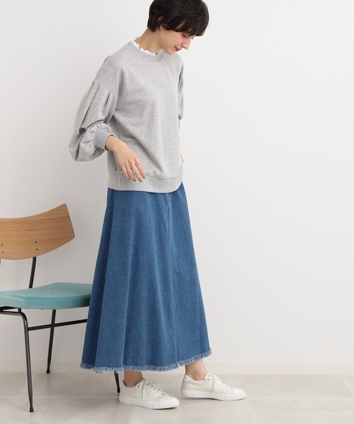 DRESKIP(ドレスキップ)の「◆【大人のためのスウェット】衿フリルレ-スのレイヤード風(スウェット・レディース・グレー/オフホワイト/ブラック・03/02)」の14枚目の写真