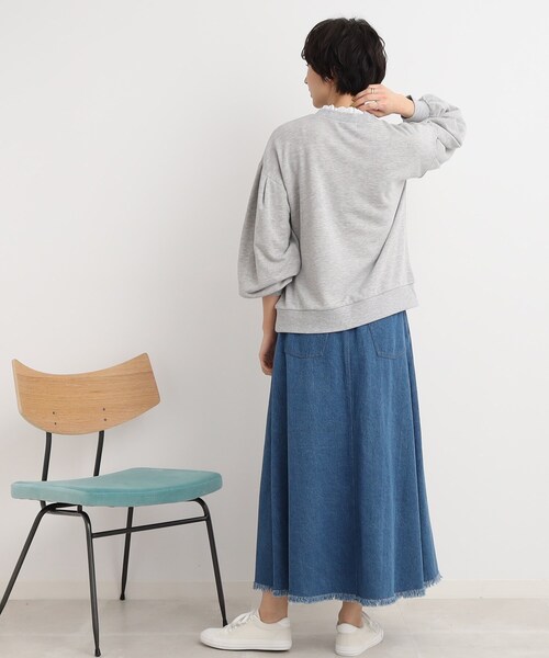 DRESKIP(ドレスキップ)の「◆【大人のためのスウェット】衿フリルレ-スのレイヤード風(スウェット・レディース・グレー/オフホワイト/ブラック・03/02)」の22枚目の写真