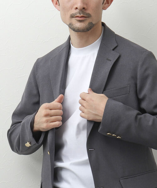 NOLLEY'S goodman（ノーリーズグッドマン）の「シルケットスムース ジャケット用Tシャツ（Tシャツ/カットソー・メンズ・ホワイト/ネイビー/ブラック・L/M/S/XL）」の8枚目の写真