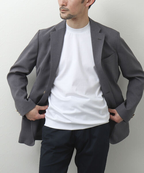 NOLLEY'S goodman（ノーリーズグッドマン）の「シルケットスムース ジャケット用Tシャツ（Tシャツ/カットソー・メンズ・ホワイト/ネイビー/ブラック・L/M/S/XL）」の10枚目の写真