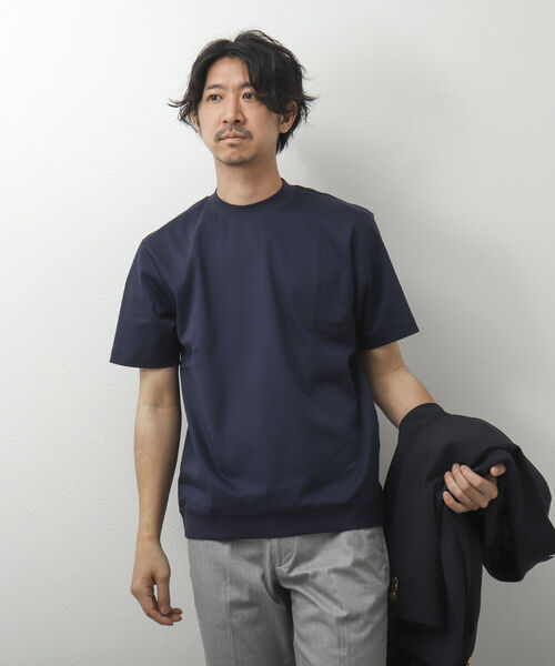 NOLLEY'S goodman（ノーリーズグッドマン）の「シルケットスムース ジャケット用Tシャツ（Tシャツ/カットソー・メンズ・ホワイト/ネイビー/ブラック・L/M/S/XL）」の15枚目の写真