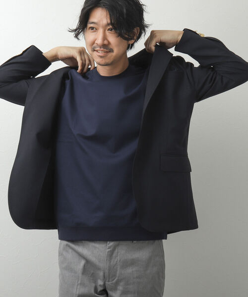 NOLLEY'S goodman（ノーリーズグッドマン）の「シルケットスムース ジャケット用Tシャツ（Tシャツ/カットソー・メンズ・ホワイト/ネイビー/ブラック・L/M/S/XL）」の19枚目の写真