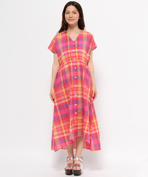 Kastane（カスタネ）の「チェックシャツワンピース（ワンピース・レディース・ピンク/ネイビー・FREE）」の6枚目の写真