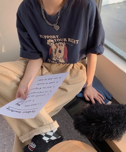 LAC-VERT(ラック・ヴェール)の「【累計販売枚数2万枚突破】ベアプリントTシャツ(Tシャツ/カットソー・レディース・ネイビー/ホワイト/ブラウン/カーキ/イエロー・FREE)」の15枚目の写真