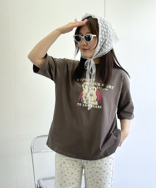 新品未使用!Powell·ボーンTシャツ　ベージュ　Ｌ セール】【累計販売枚数2万枚突破】ベアプリントTシャツ（T
