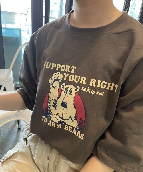 LAC-VERT(ラック・ヴェール)の「【累計販売枚数2万枚突破】ベアプリントTシャツ(Tシャツ/カットソー・レディース・ネイビー/ホワイト/ブラウン/カーキ/イエロー・FREE)」の17枚目の写真