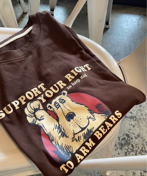 LAC-VERT(ラック・ヴェール)の「【累計販売枚数2万枚突破】ベアプリントTシャツ(Tシャツ/カットソー・レディース・ネイビー/ホワイト/ブラウン/カーキ/イエロー・FREE)」の22枚目の写真