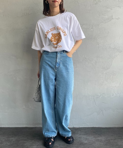 FUNG（ファング）の「[FUNG/ファング] LUCKY CATS カットオフプリントTシャツ（Tシャツ/カットソー・レディース・ホワイト/グレー・M）」の3枚目の写真