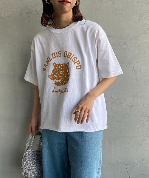 FUNG（ファング）の「[FUNG/ファング] LUCKY CATS カットオフプリントTシャツ（Tシャツ/カットソー・レディース・ホワイト/グレー・M）」の11枚目の写真
