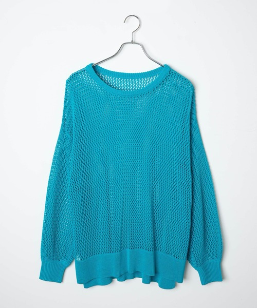 WEGO(ウィゴー)の「WEGO/メッシュニットプルオーバー(ニット/セーター・レディース・ホワイト/ブラック/ブルー/オレンジ/ターコイズブルー・FREE)」の14枚目の写真