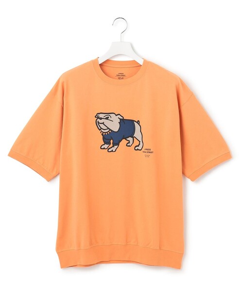 J.PRESS YORK STREET(ジェイプレスヨークストリート)の「【UNISEX】ブルドッグプリントTシャツ(Tシャツ/カットソー・メンズ・グレー系/ネイビー系/ホワイト系/スモーキーグリーン系/オレンジ系/ベージュ系・SMALL/MEDIUM/LARGE)」の6枚目の写真