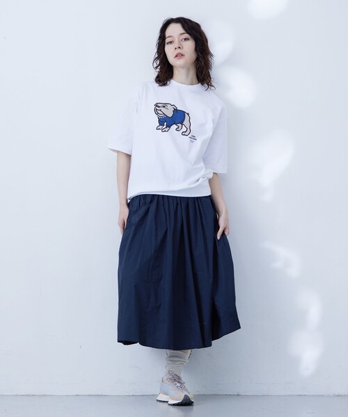 J.PRESS YORK STREET(ジェイプレスヨークストリート)の「【UNISEX】ブルドッグプリントTシャツ(Tシャツ/カットソー・メンズ・グレー系/ネイビー系/ホワイト系/スモーキーグリーン系/オレンジ系/ベージュ系・SMALL/MEDIUM/LARGE)」の7枚目の写真