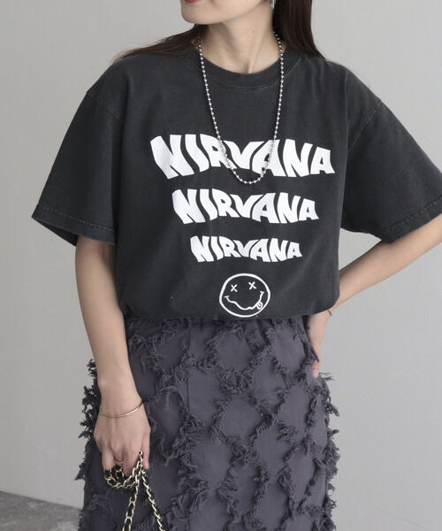 GOOD ROCK SPEED(グッドロックスピード)の「【GOOD ROCK SPEED/グッドロックスピード】BAND T(Tシャツ/カットソー・レディース・ブラック/チャコールグレー・FREE)」の1枚目の写真